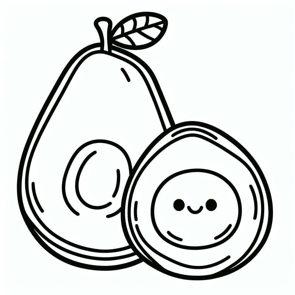 Cute Avocado Coloring Page Download Print Or Color Online For Free