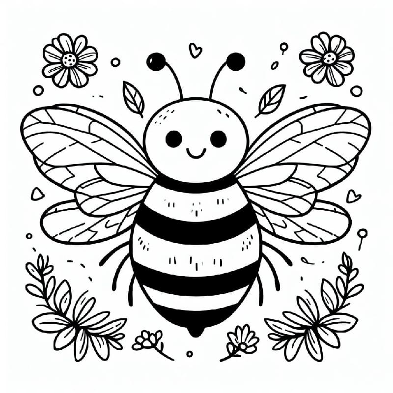 cute bee coloring pages