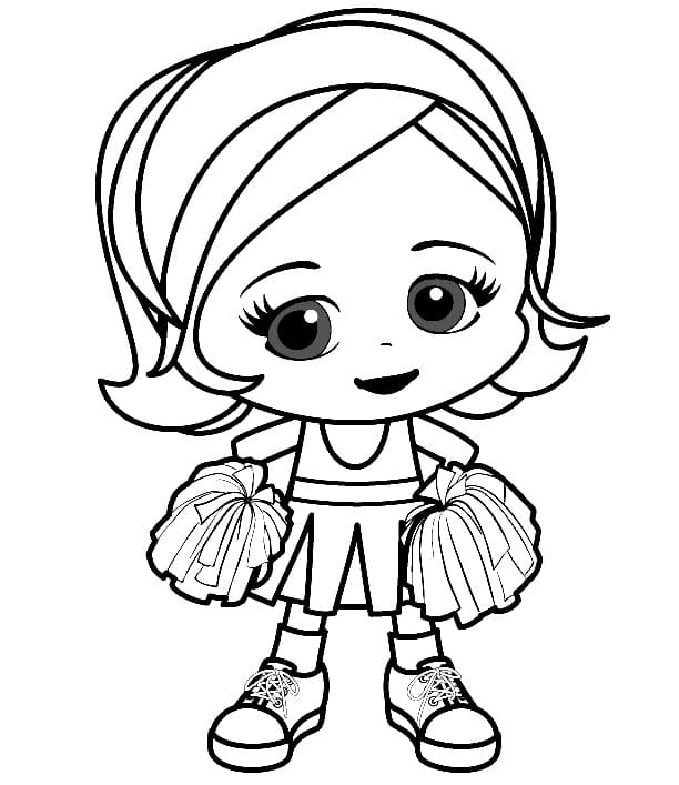 Cute Cheerleading Girl coloring page