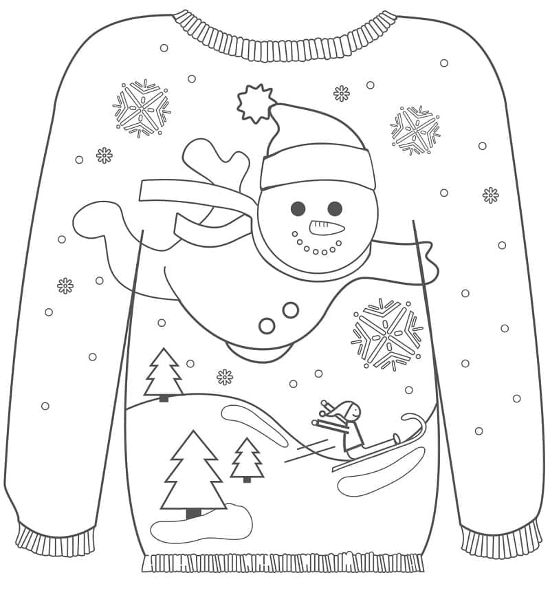 Cute Christmas Sweater coloring page - Download, Print or Color Online ...