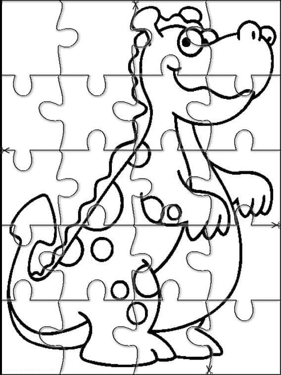 Cute Dragon Jigsaw Puzzle coloring page