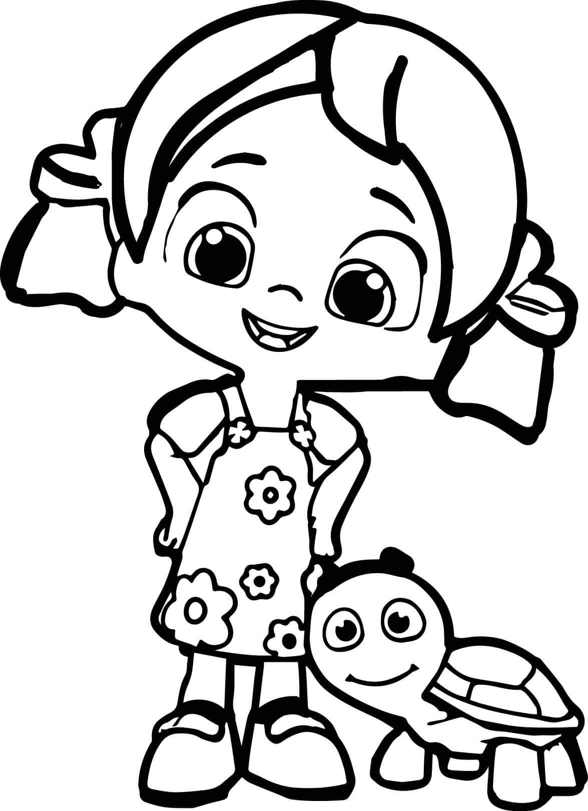 Cute Niloya and Turtle coloring page - Download, Print or Color Online ...