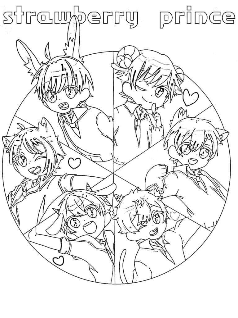 Cute Strawberry Prince coloring page