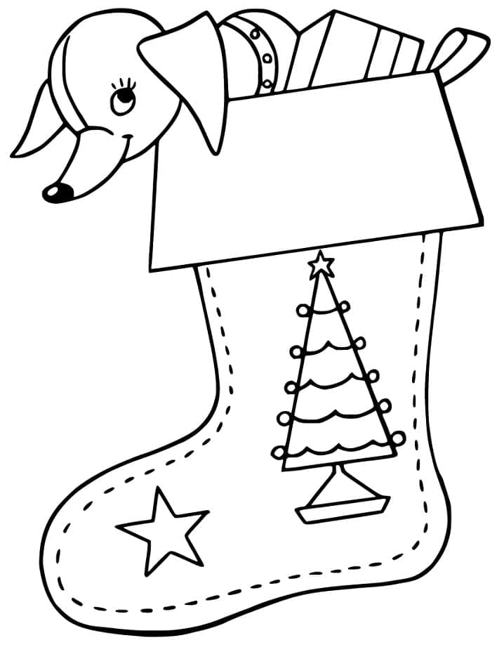 Cute Xmas Stocking coloring page