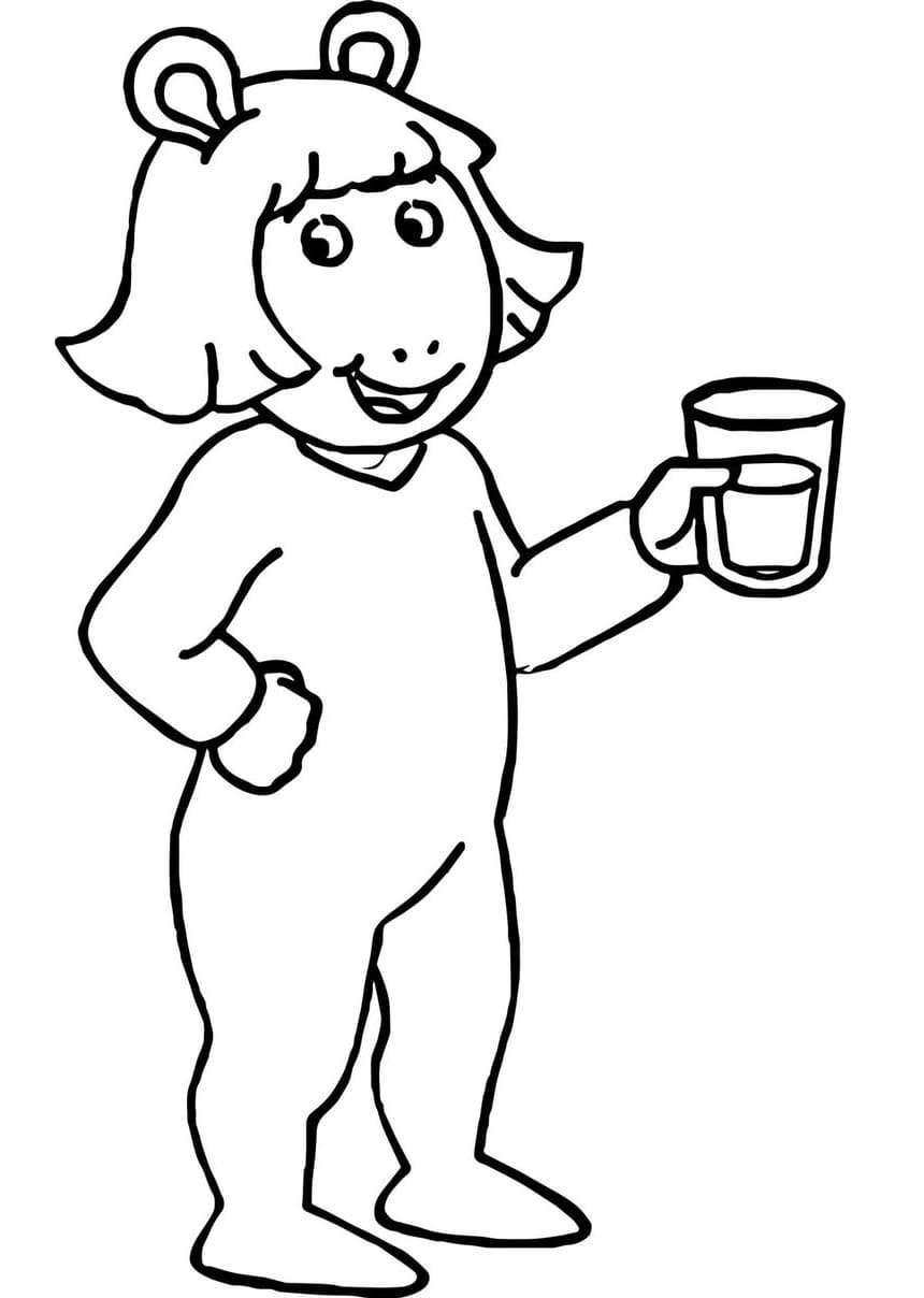 D.W. Read from Arthur coloring page