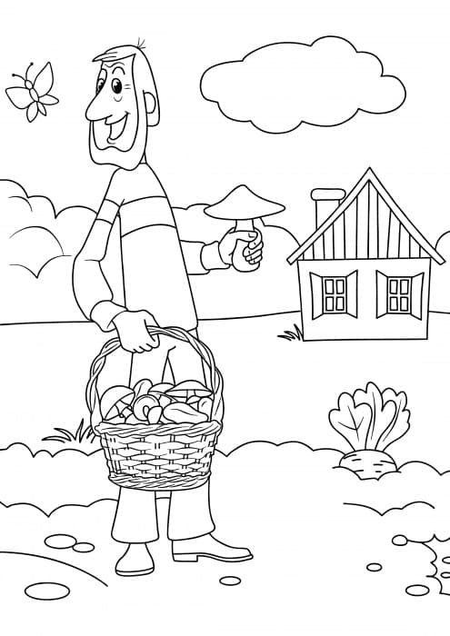 Dad from Prostokvashino coloring page