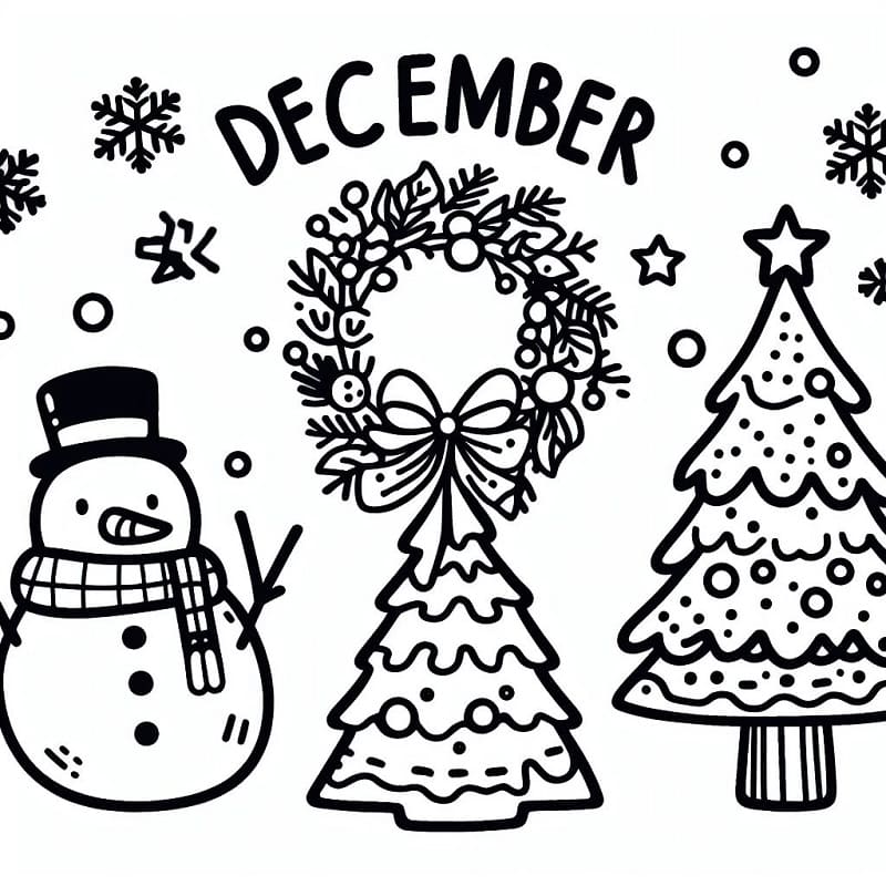 December Christmas Free Printable