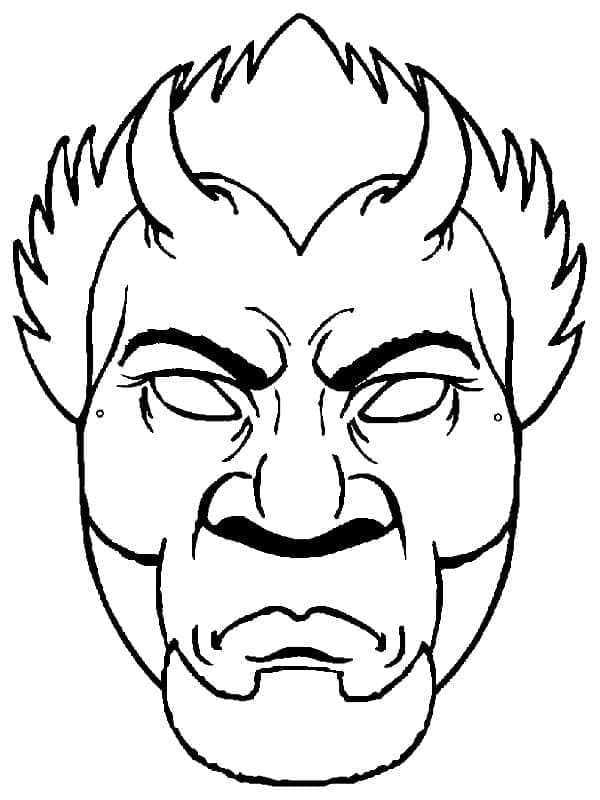 Demon Halloween Mask coloring page