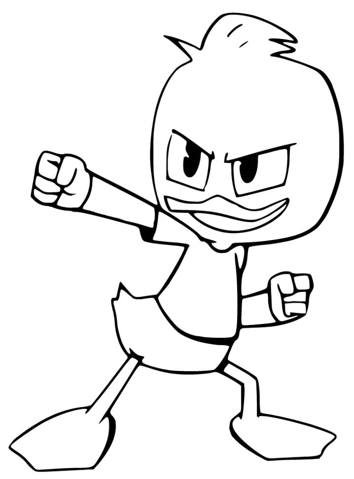 Dewey Duck in Ducktales coloring page