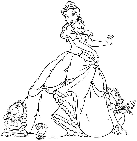 Disney Belle Princess Coloring Page Download Print Or Color Online For Free