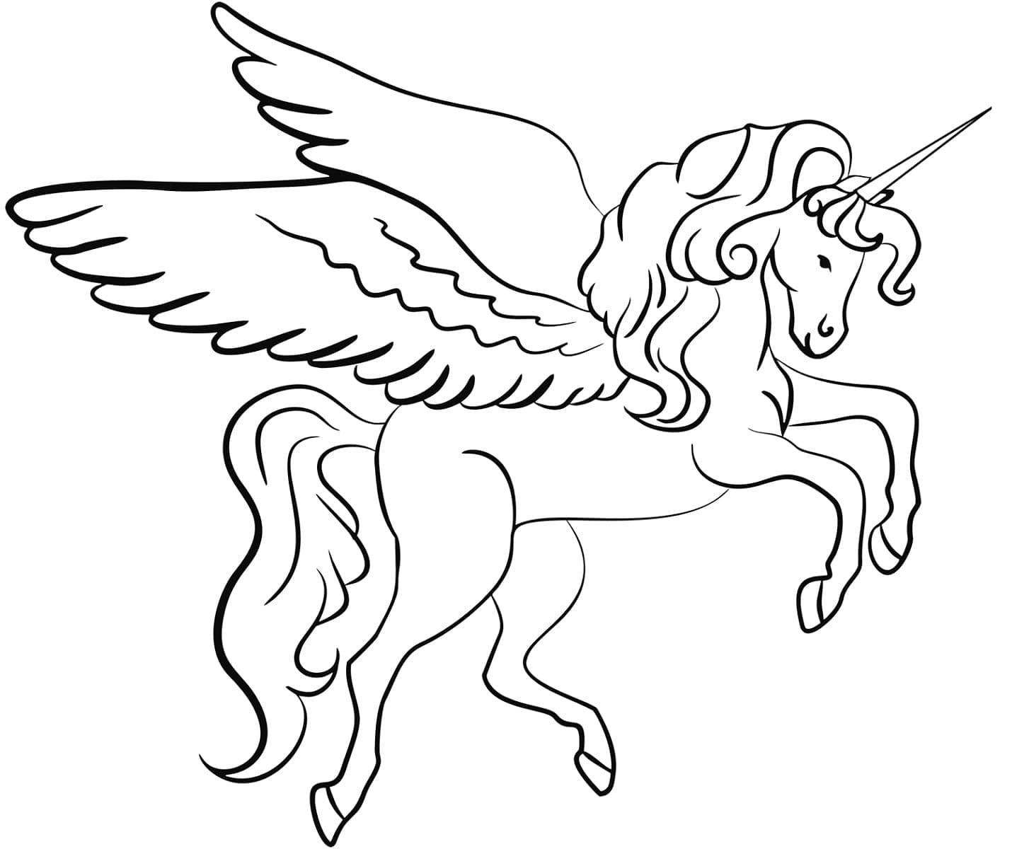 Drawing of Alicorn coloring page