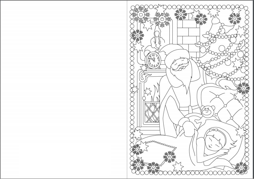 Drawing of Christmas Card coloring page