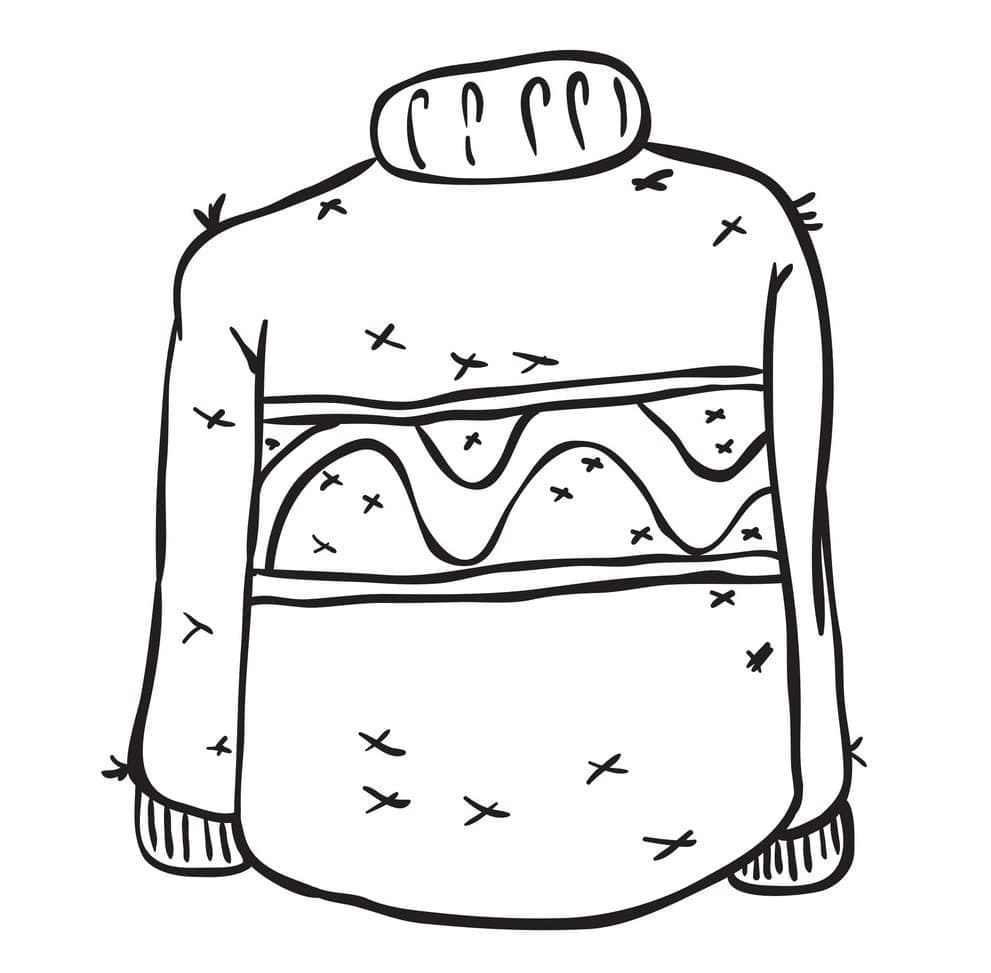 Drawing of Christmas Sweater coloring page