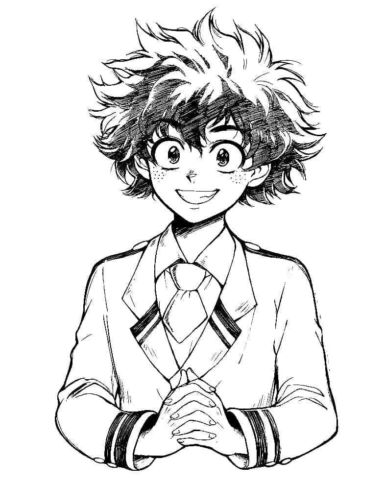 Drawing of Deku coloring page