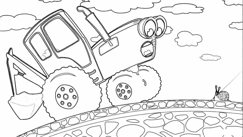 Drawing of The Blue Tractor