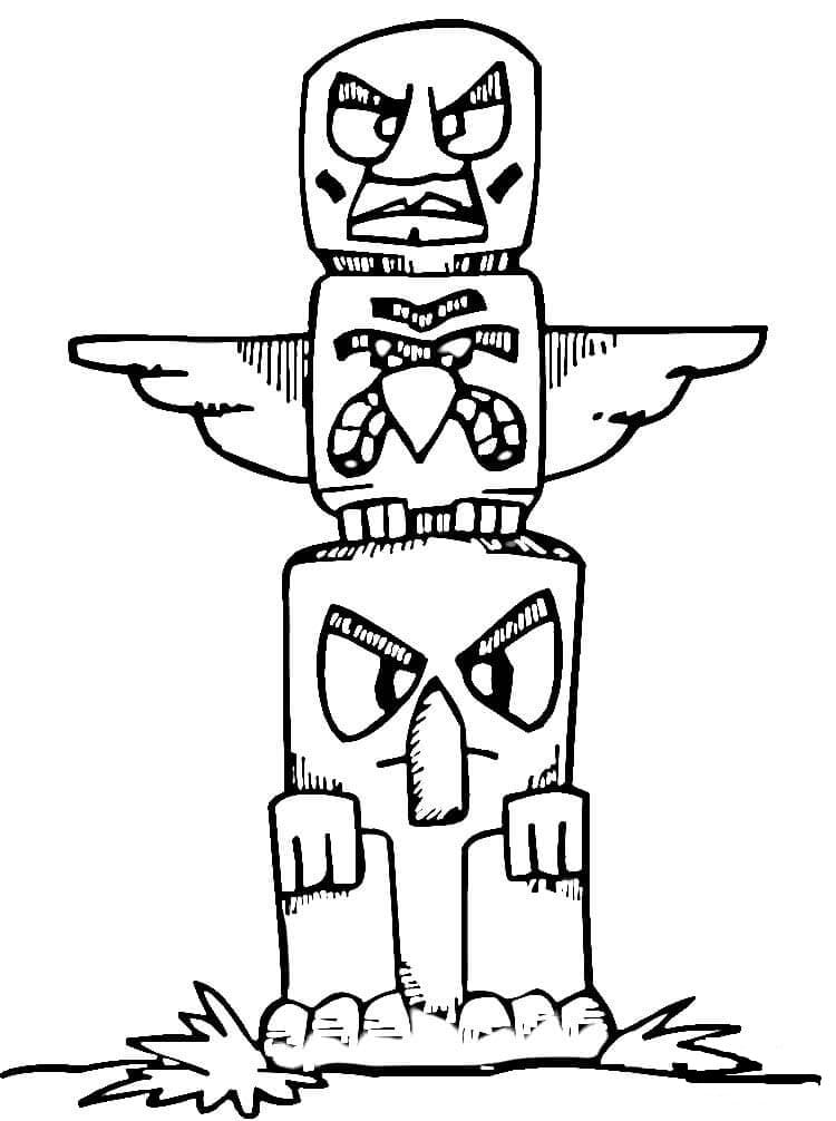 Drawing of Totem Pole coloring page - Download, Print or Color Online ...