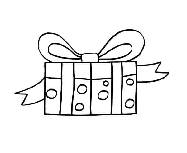 Easy Christmas Gift coloring page