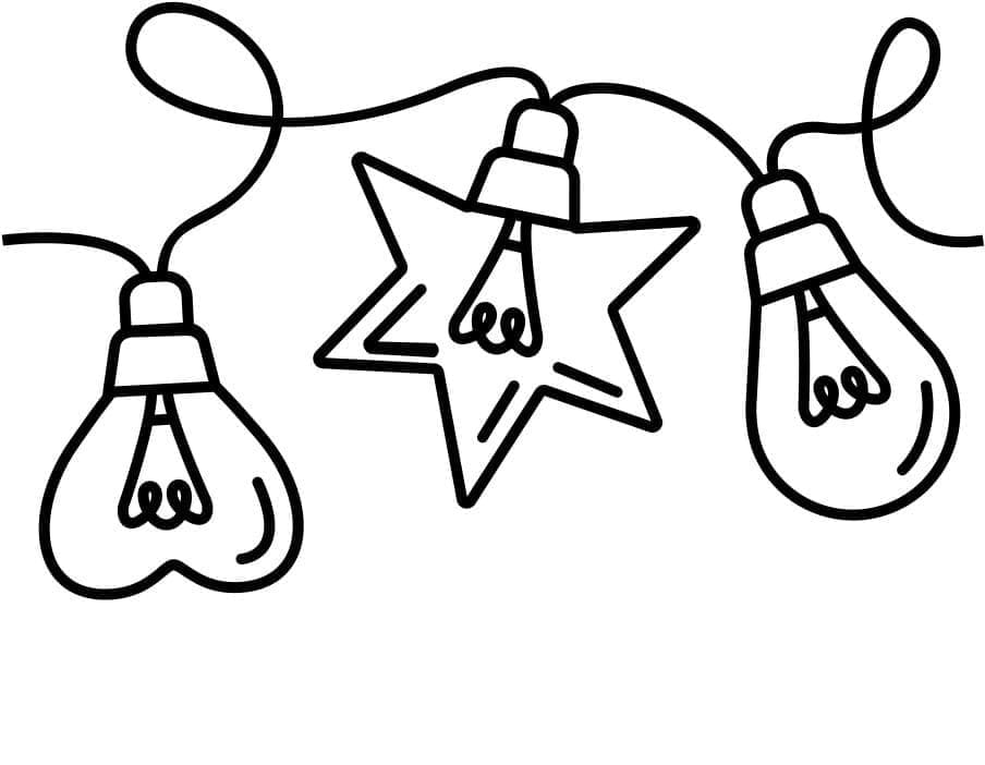 christmas light string coloring pages