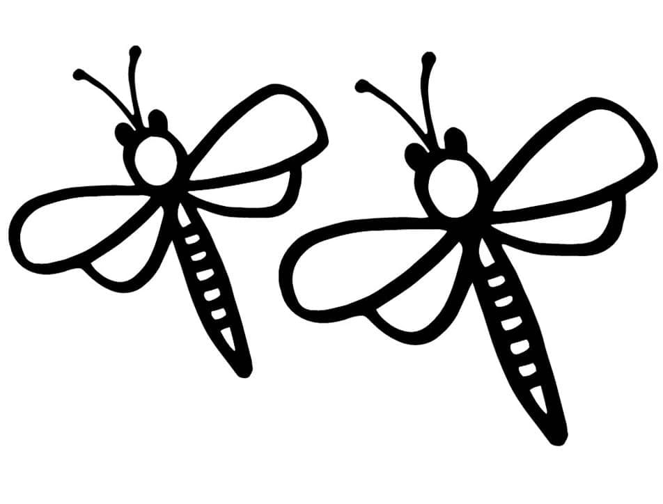 Easy Dragonflies coloring page