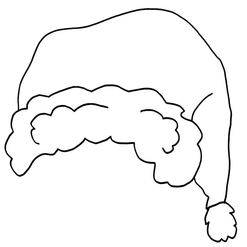 Easy Santa Hat coloring page