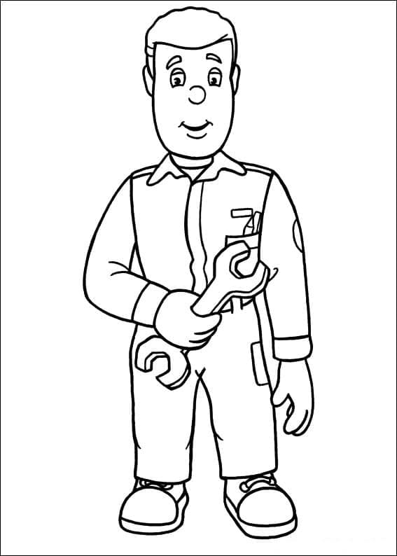 Fireman Sam with a Wrench