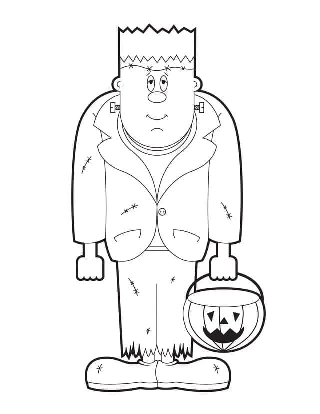 Frankenstein and Candy Bag coloring page - Download, Print or Color ...