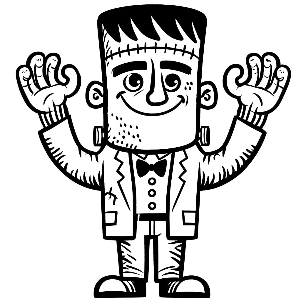 Frankenstein is Waving Hands coloring page - Download, Print or Color ...