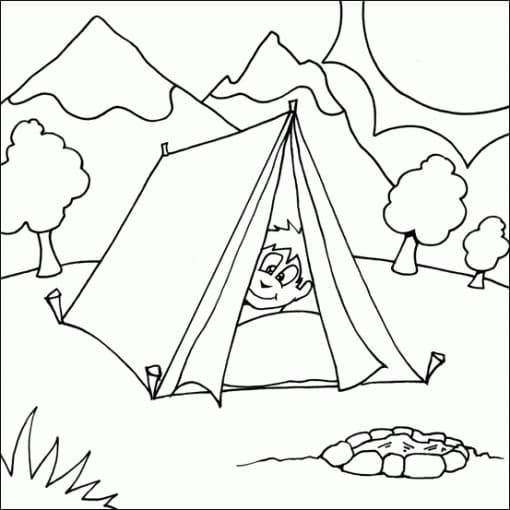 Free Camping Tent coloring page