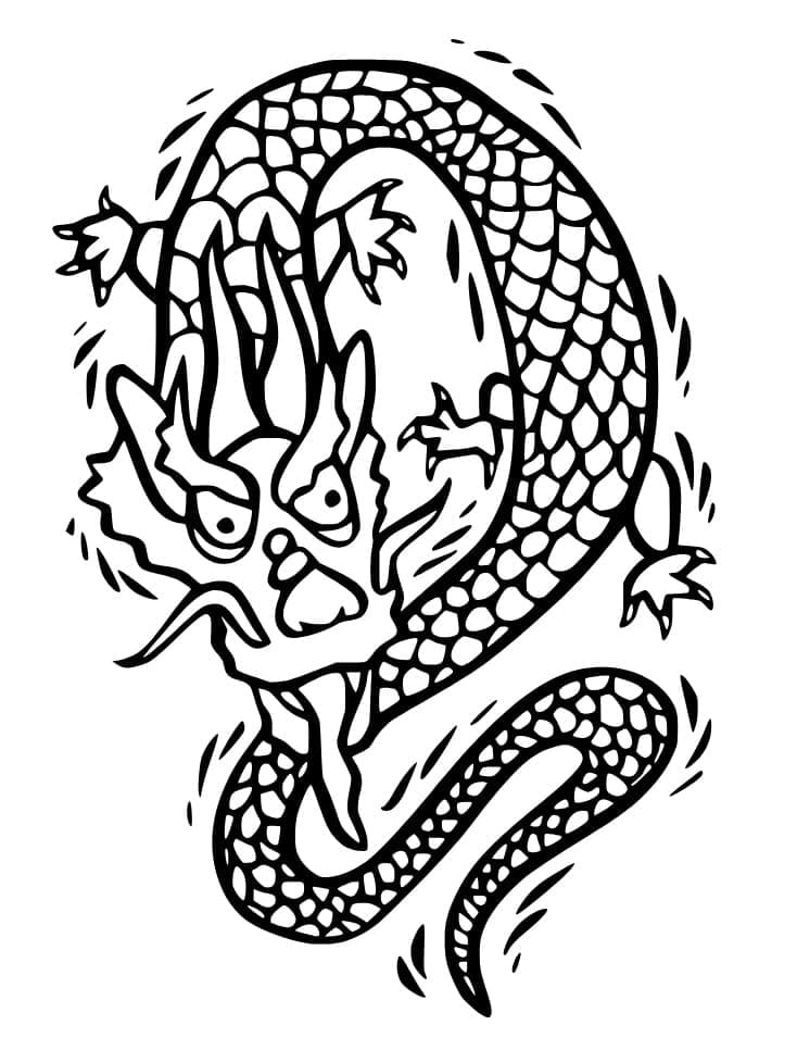 Free Chinese Dragon coloring page