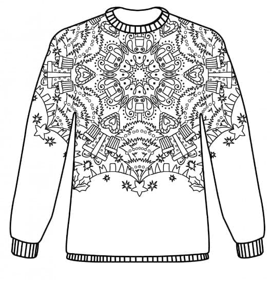 Free Christmas Sweater coloring page - Download, Print or Color Online ...