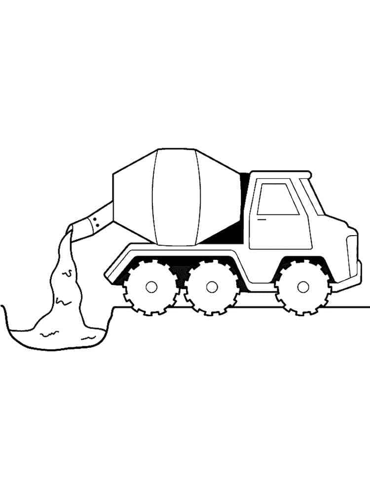 Free Printable Cement Truck coloring page