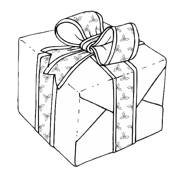 Free Printable Christmas Present coloring page