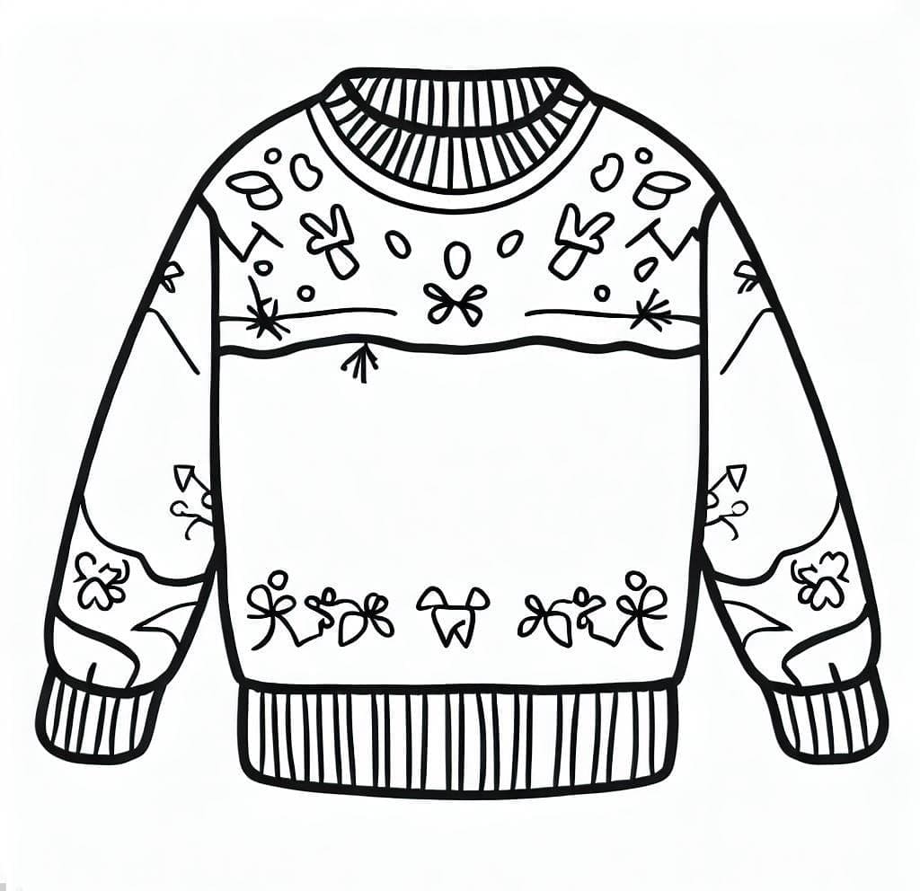 Free Printable Ugly Sweater coloring page Download Print or Color