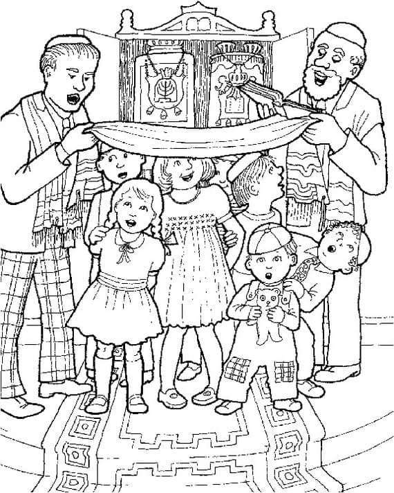 Free Simchat Torah Printable coloring page