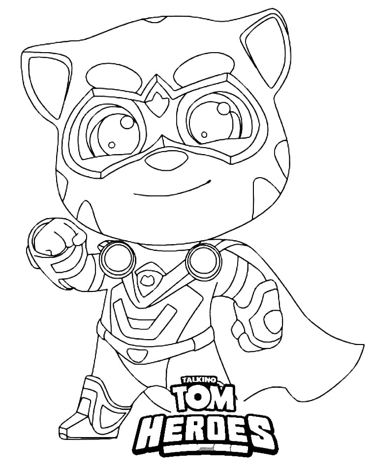 Free Talking Tom Heroes coloring page