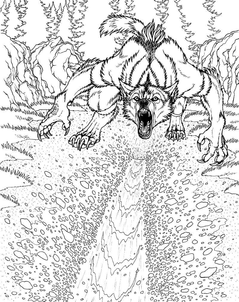 Free Werewolf coloring page