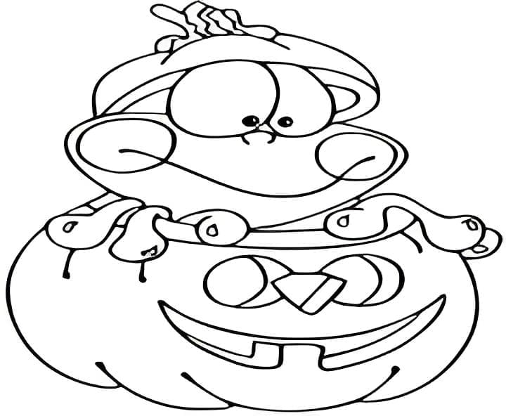 Frog in Halloween Pumpkin coloring page - Download, Print or Color ...