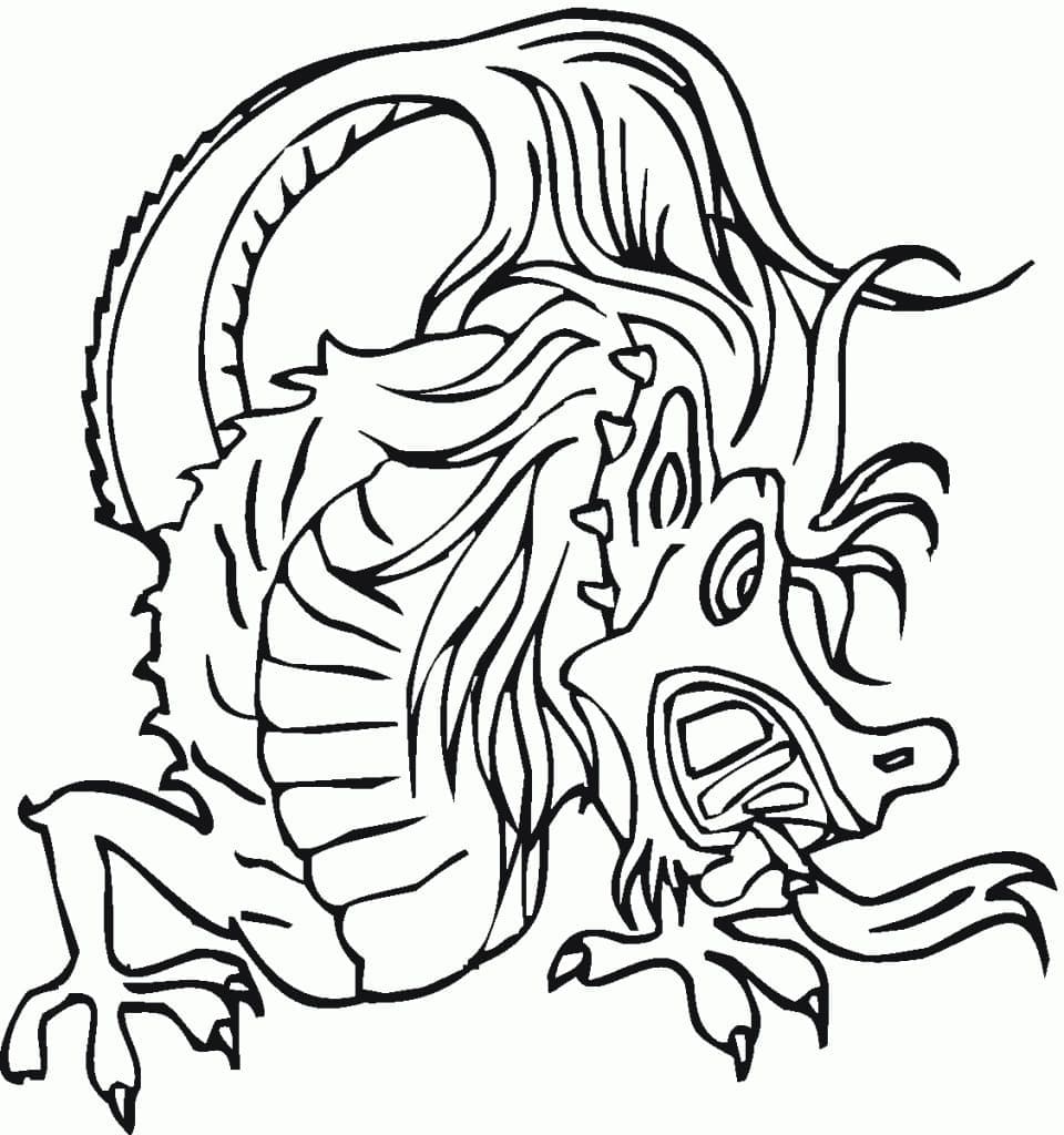 Funny Chinese Dragon coloring page