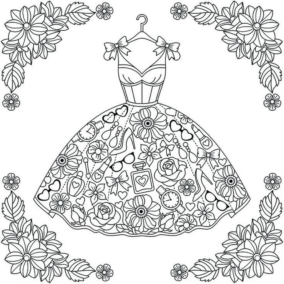 Gorgeous Dress coloring page