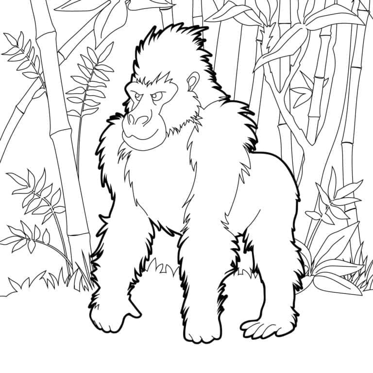 Gorilla in the Wild coloring page