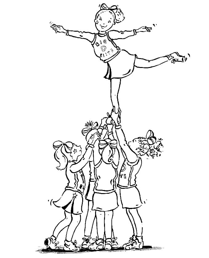 Group of Cheerleaders coloring page - Download, Print or Color Online ...