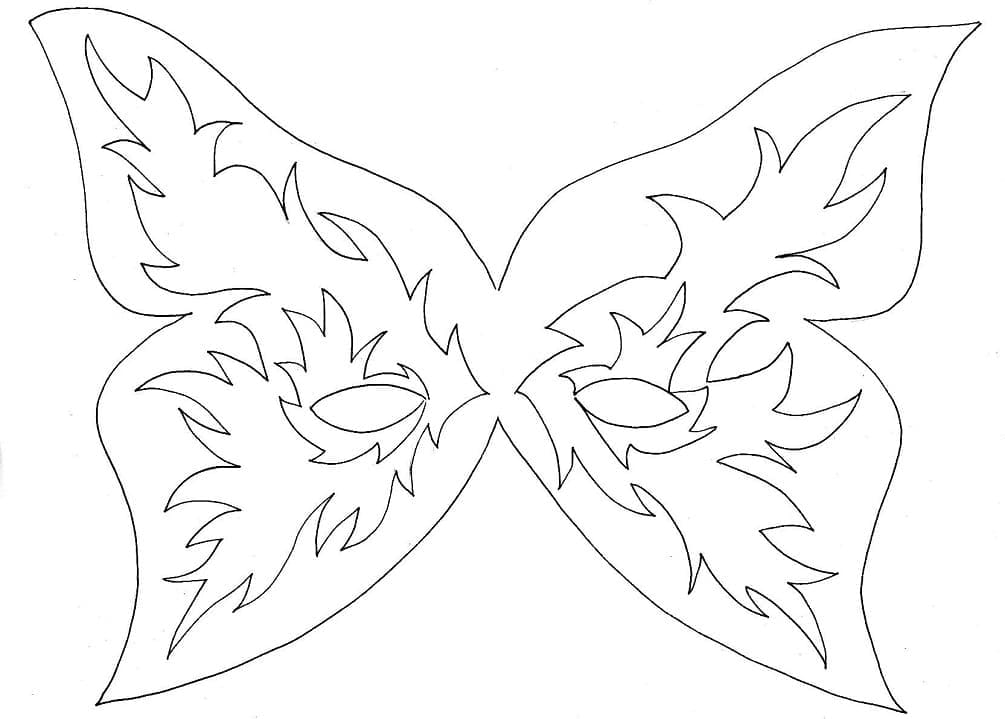 Halloween Buterfly Mask coloring page