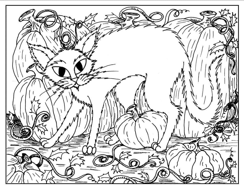 Halloween Cat For Free coloring page