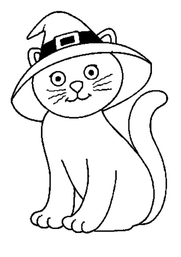 Halloween Cat Free Printable coloring page