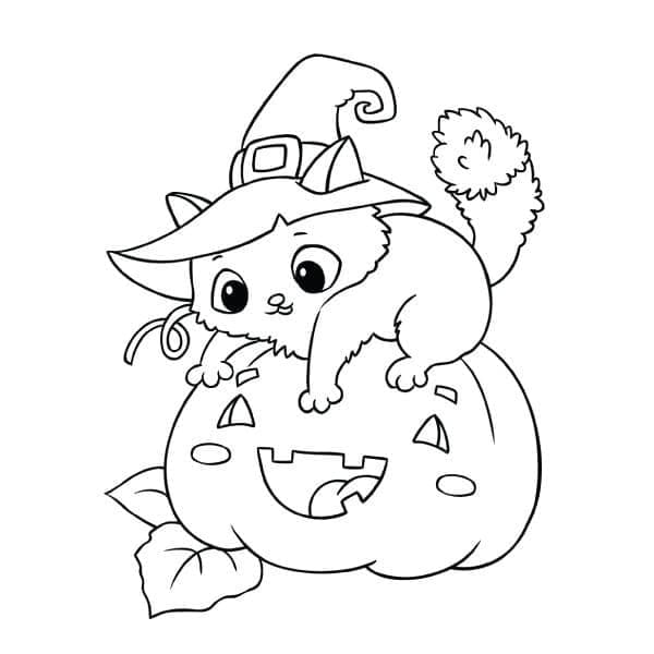 Halloween Kitten coloring page - Download, Print or Color Online for Free