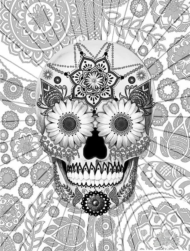 Halloween Skull for Adults coloring page