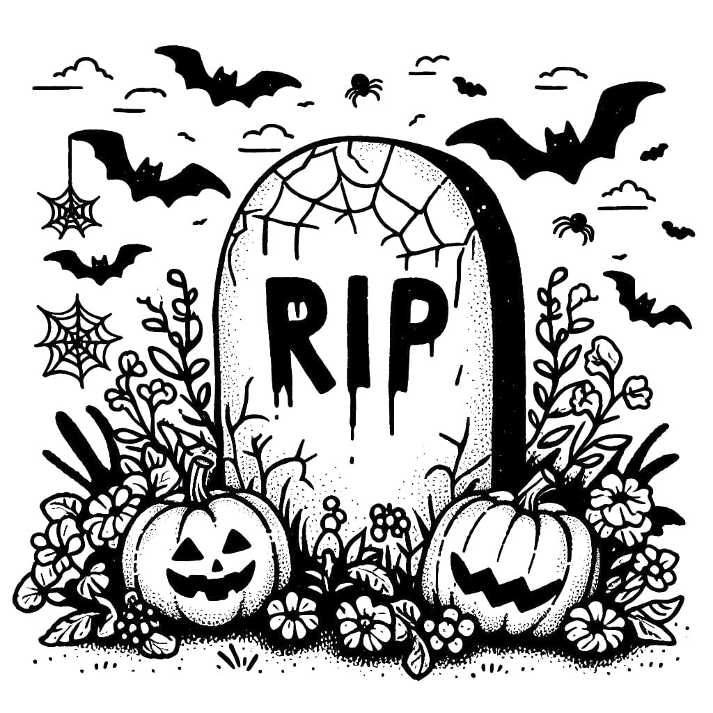 Halloween Tombstone coloring page