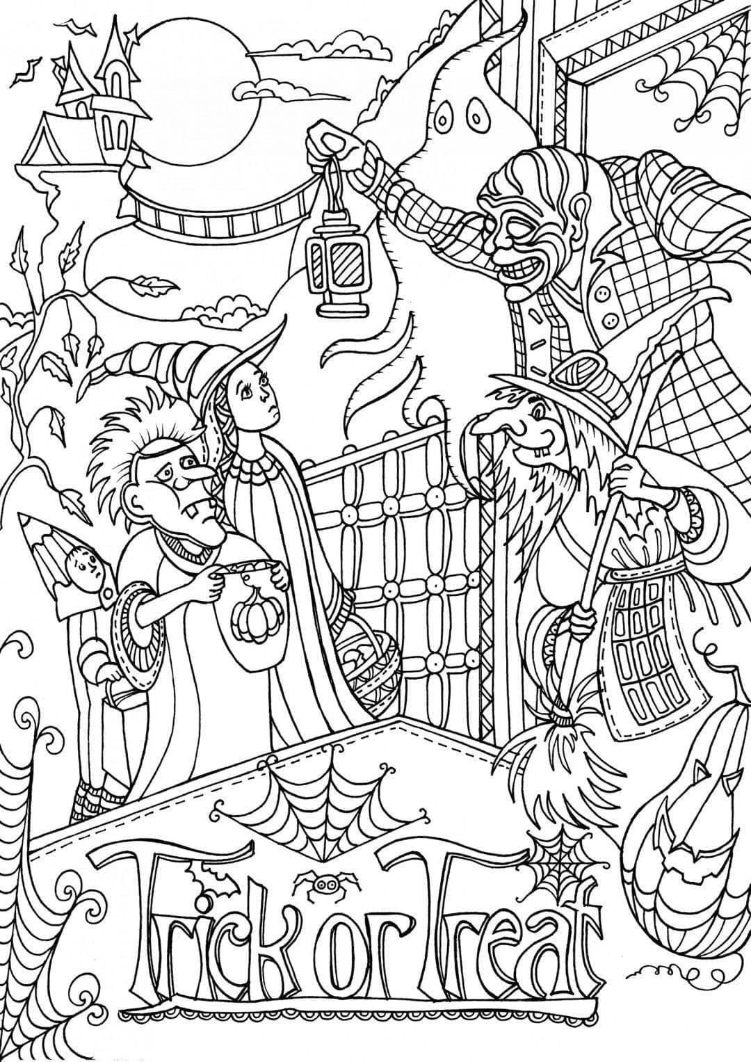 Halloween Trick Or Treat for Adults coloring page