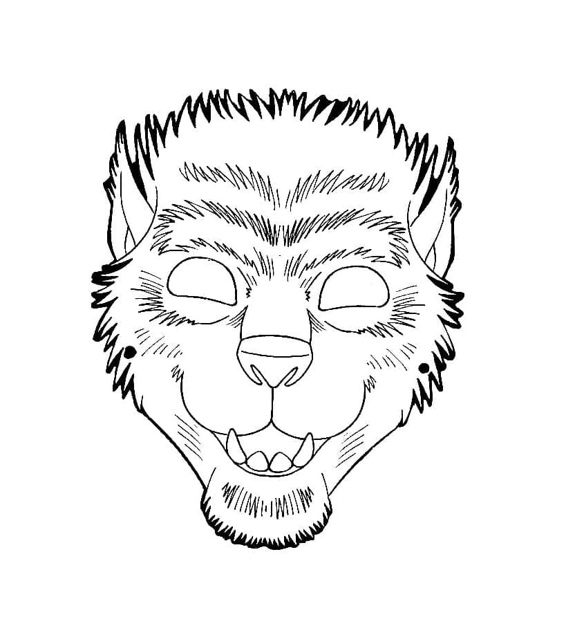 Halloween Werewolf Mask coloring page - Download, Print or Color Online ...