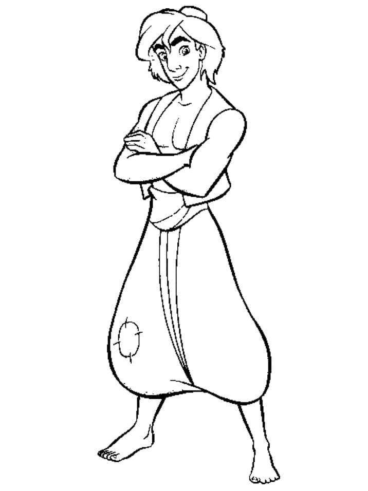 Happy Aladdin coloring page